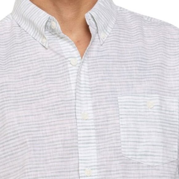 NEW Weatherproof Vintage Space Dye Shirt - Linen, Short Sleeve  Feldspar 6251s4 - Picture 3 of 4